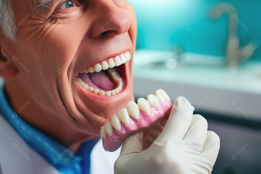 Demonstrativa para publicidade de higiene dental