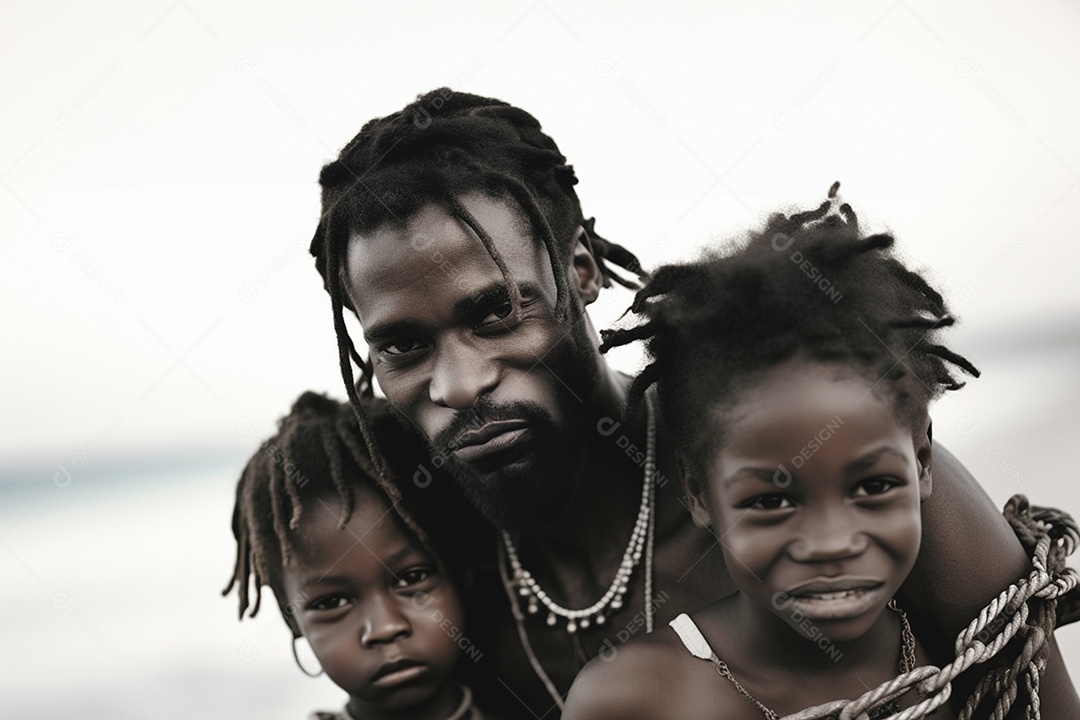 Família negra mostra correntes como símbolo de resistência