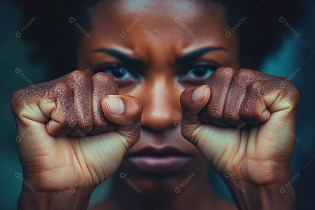 Mulher negra símbolo de igualdade e luta contra o racismo