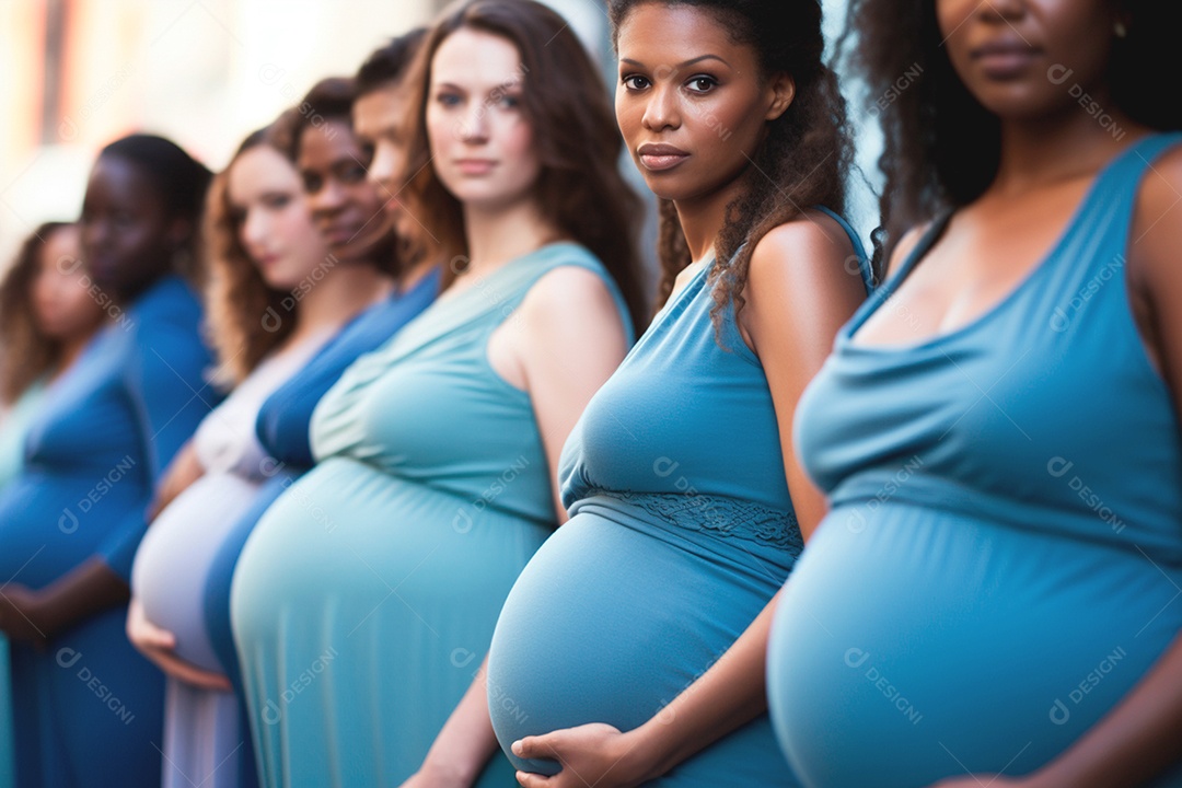 Gestantes reunidas ao ar livre