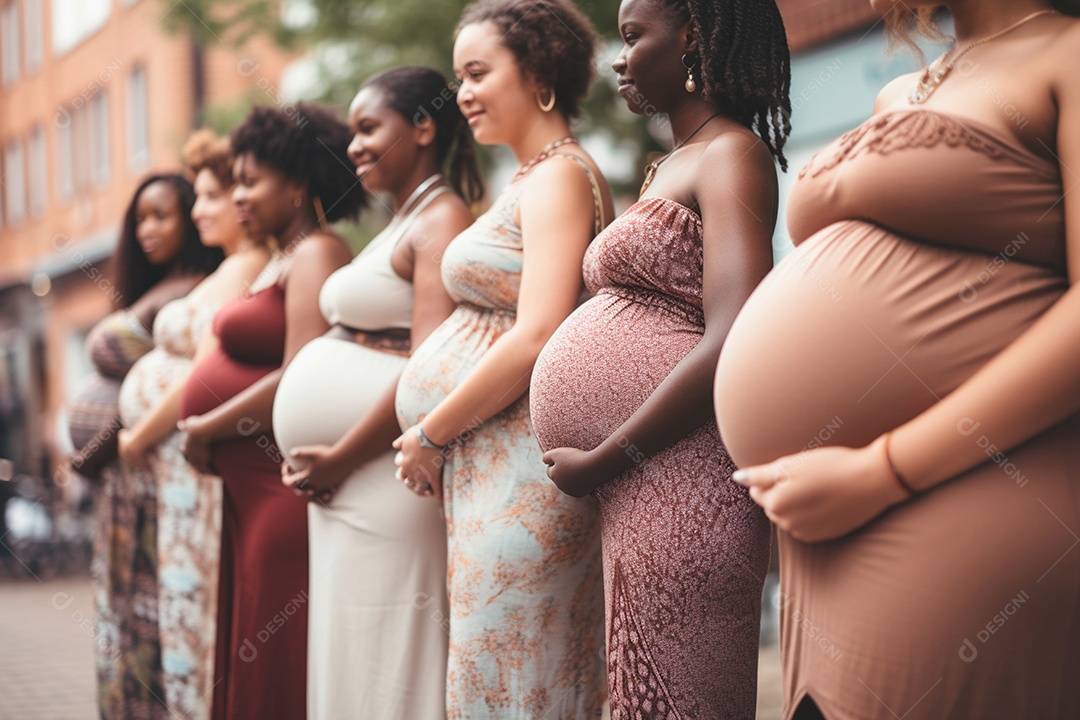 Mulheres grávidas juntas ao ar livre