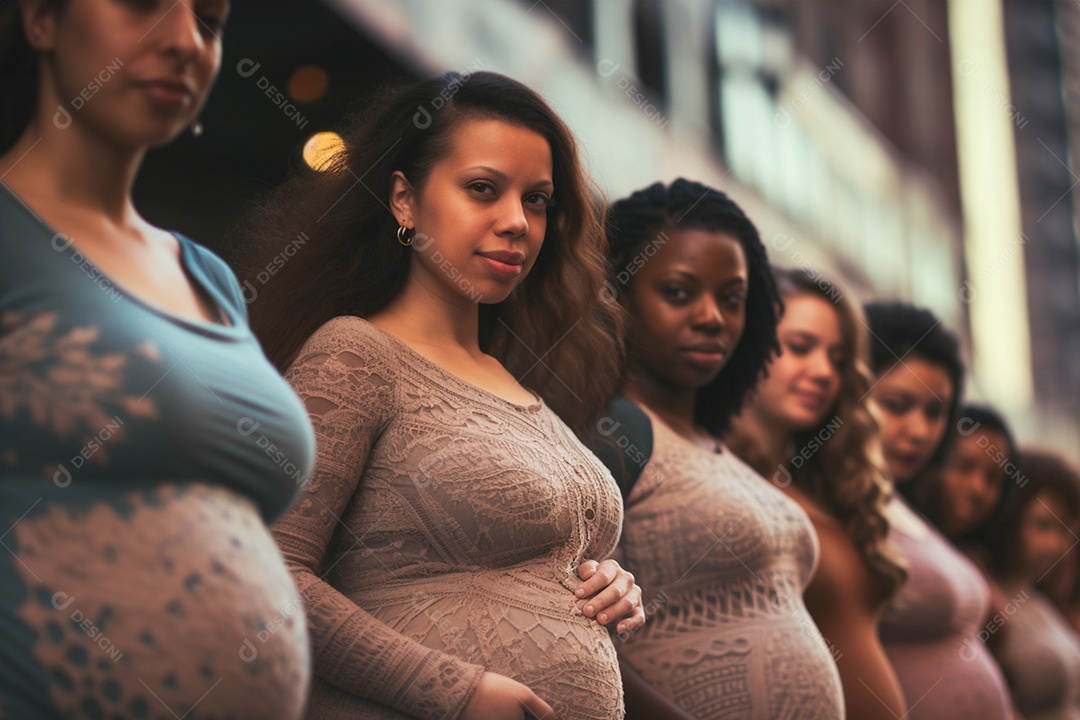 Muitas mulheres gravidas ao ar livre