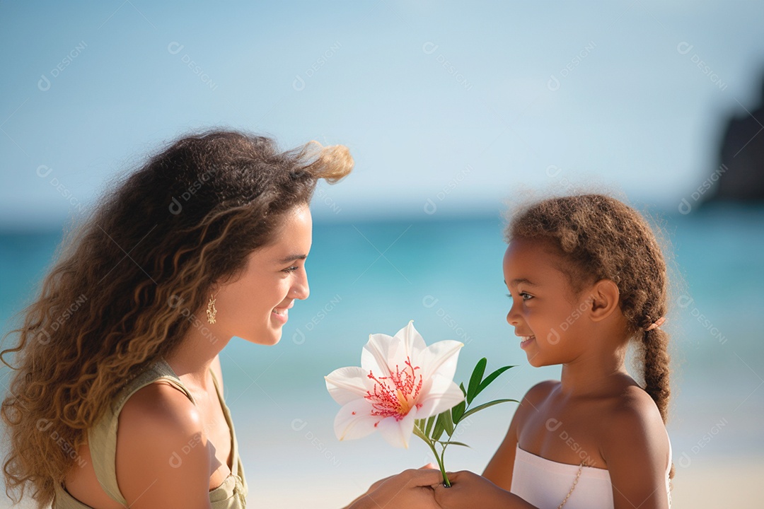 Uma linda flor infantil é recebida com carinho pela mãe