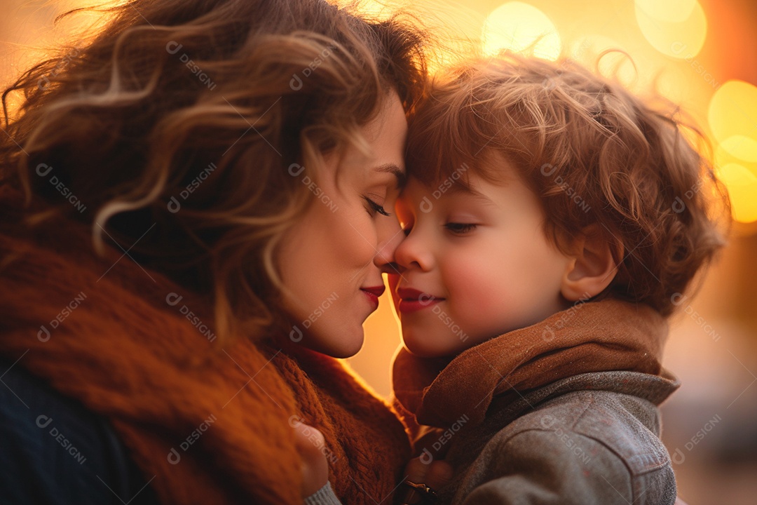 Mãe abraçando seu filho com carinho e ternura