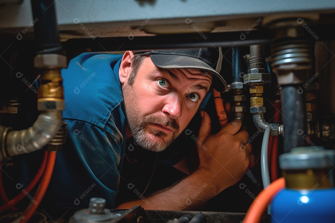 Encanador capaz de consertar canos estourados