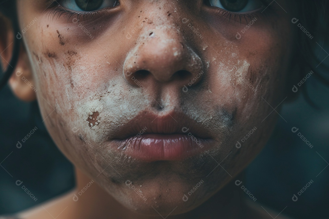 Rosto triste de criança um lembrete da ameaça às crianças