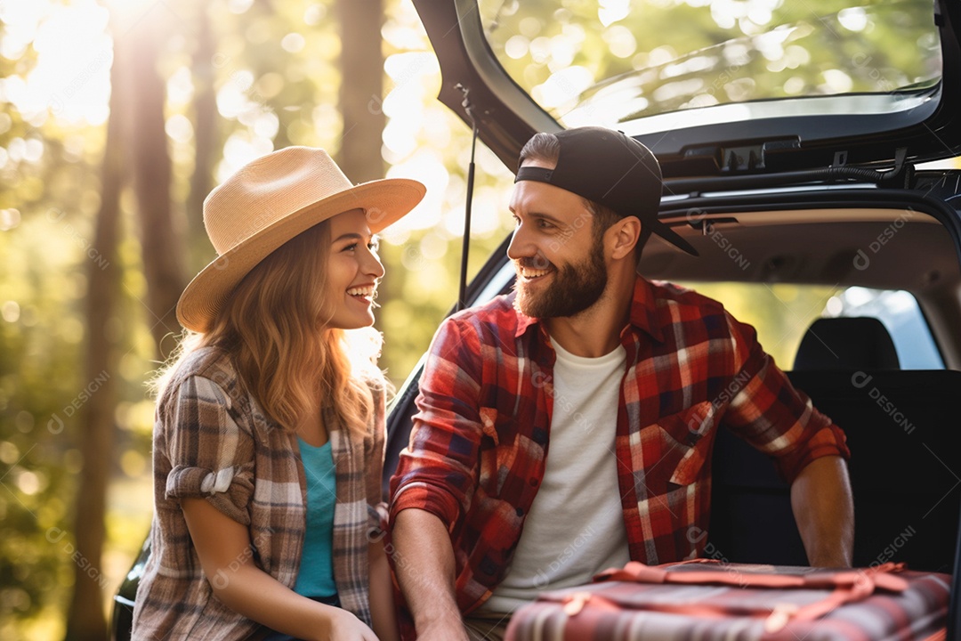 Casal se divertindo ao lar livre