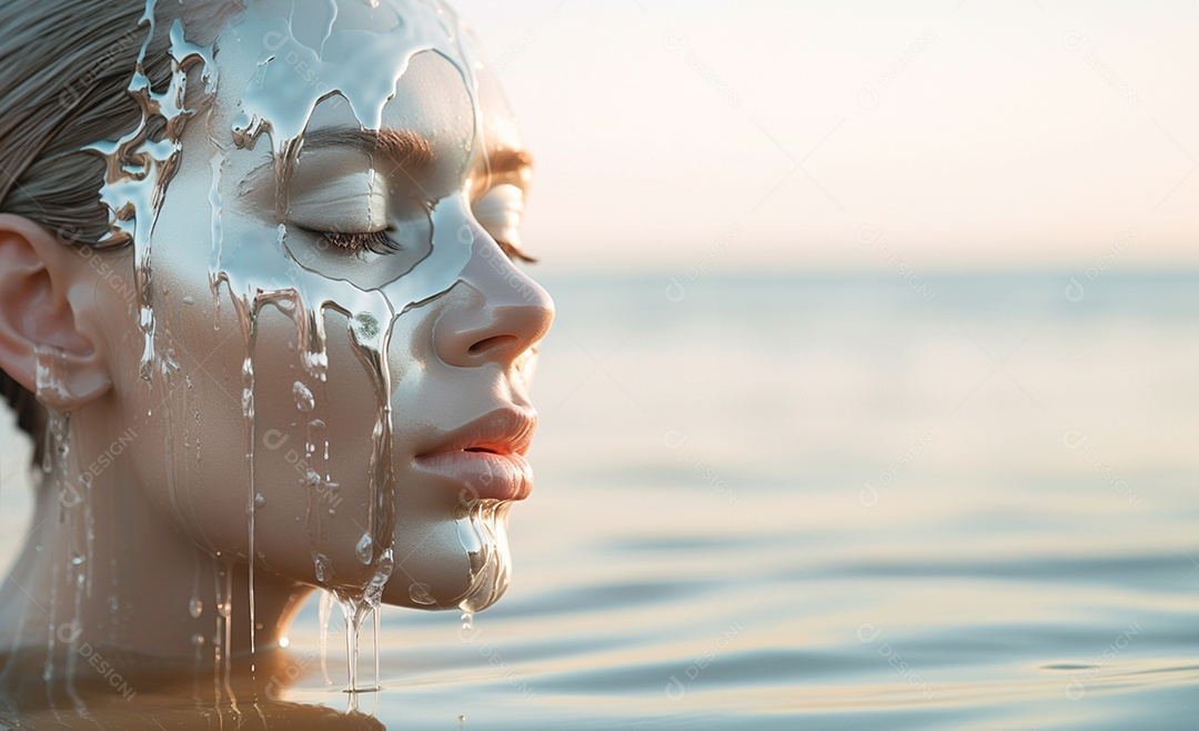 Uma mulher com os olhos fechados em estado de concentração lutando contra a depressão