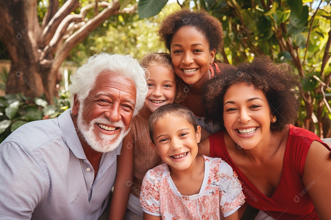 Uma bela família avô e sua filhas e netas lindas