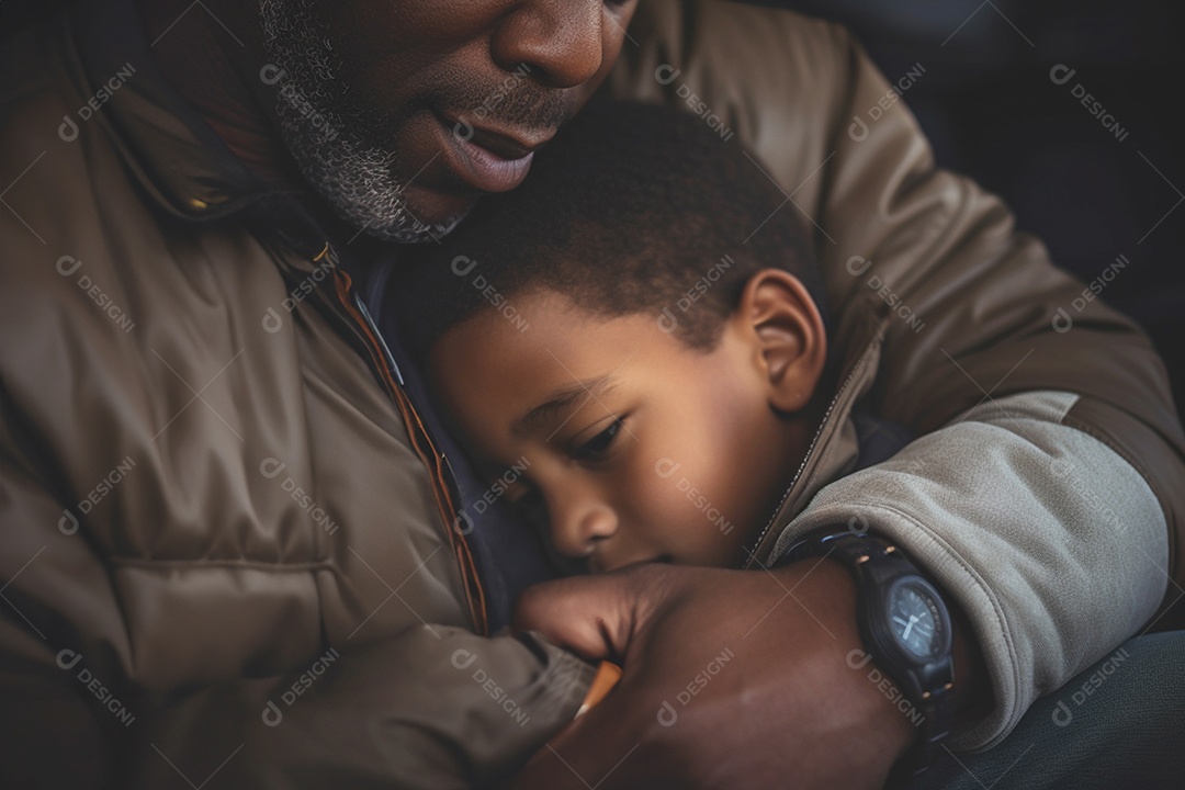 Pai abraçando seu filho