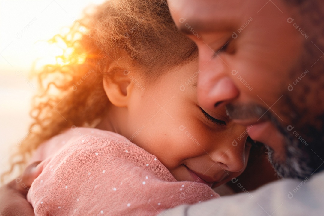 Um pai abraçando seu filho com muito amor e carinho