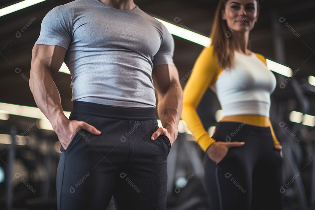 Dupla fitness na academia com um treino pesado