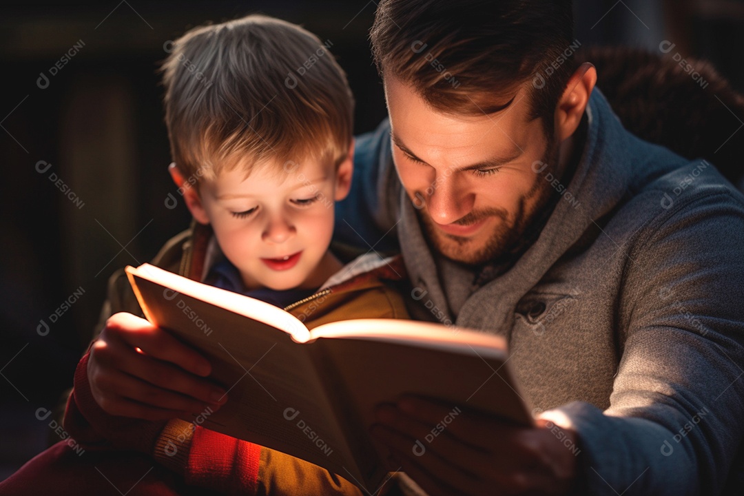 Pai e filho em momento de afeto paterno