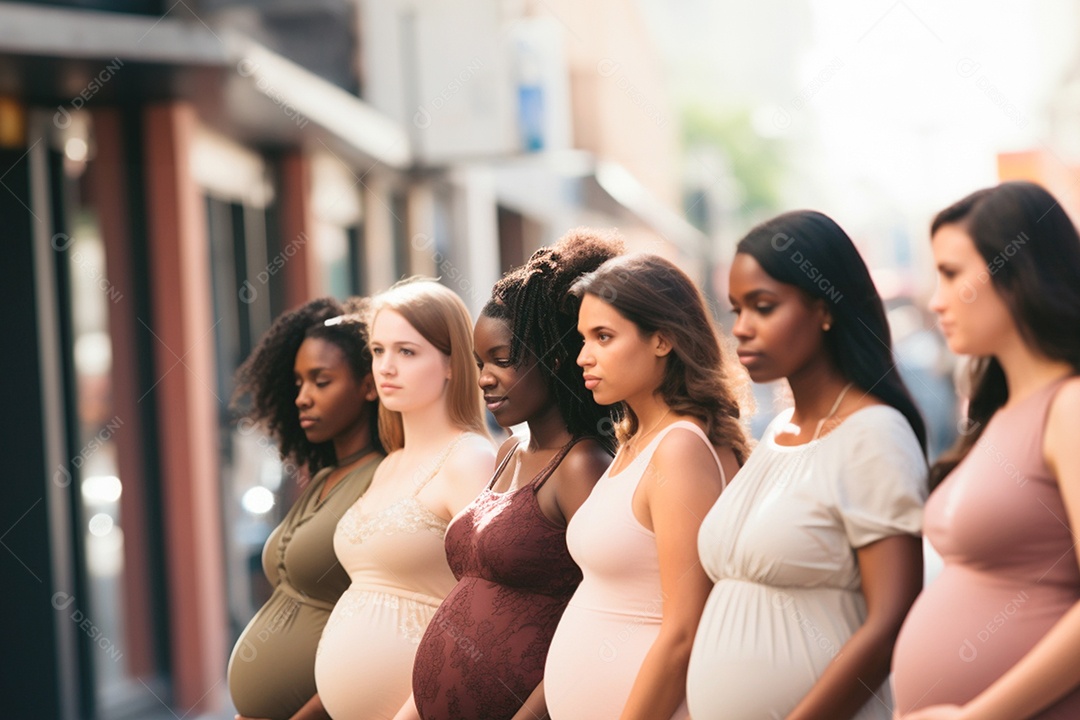 Mulheres grávidas juntas ao ar livre