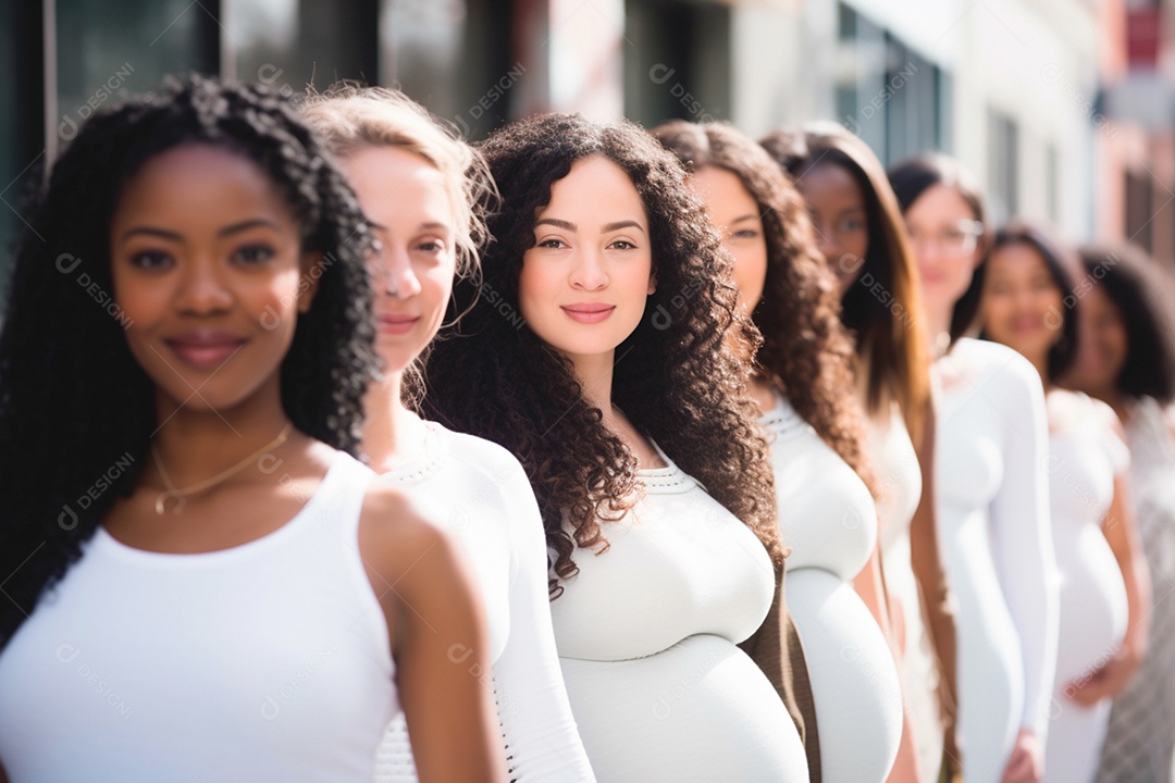 Muitas mulheres gravidas ao ar livre