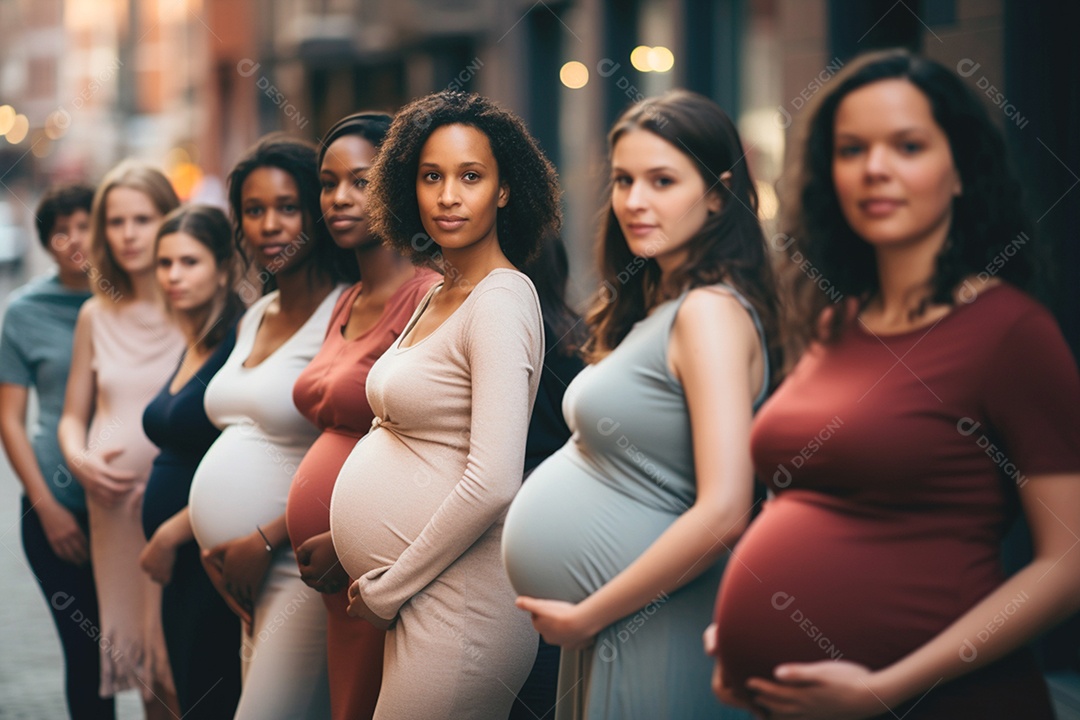 Mulheres grávidas juntas ao ar livre