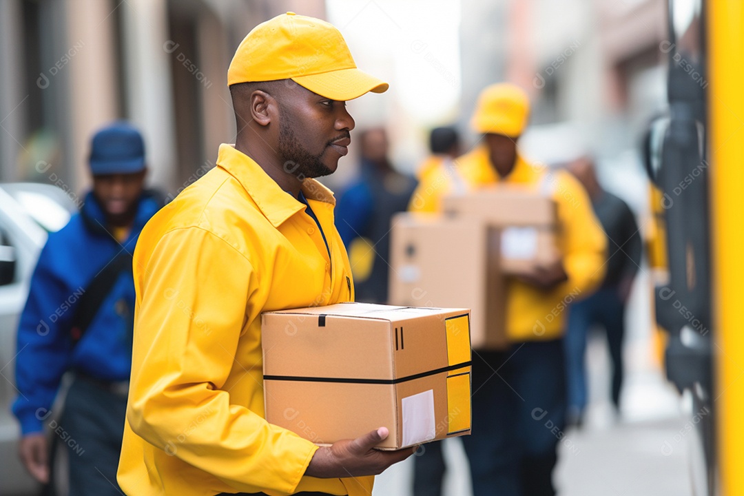 O entregador entrega o pedido ao cliente on-line