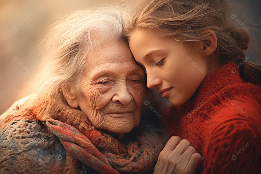 Neta abraçando sua vovó lindas que se amam