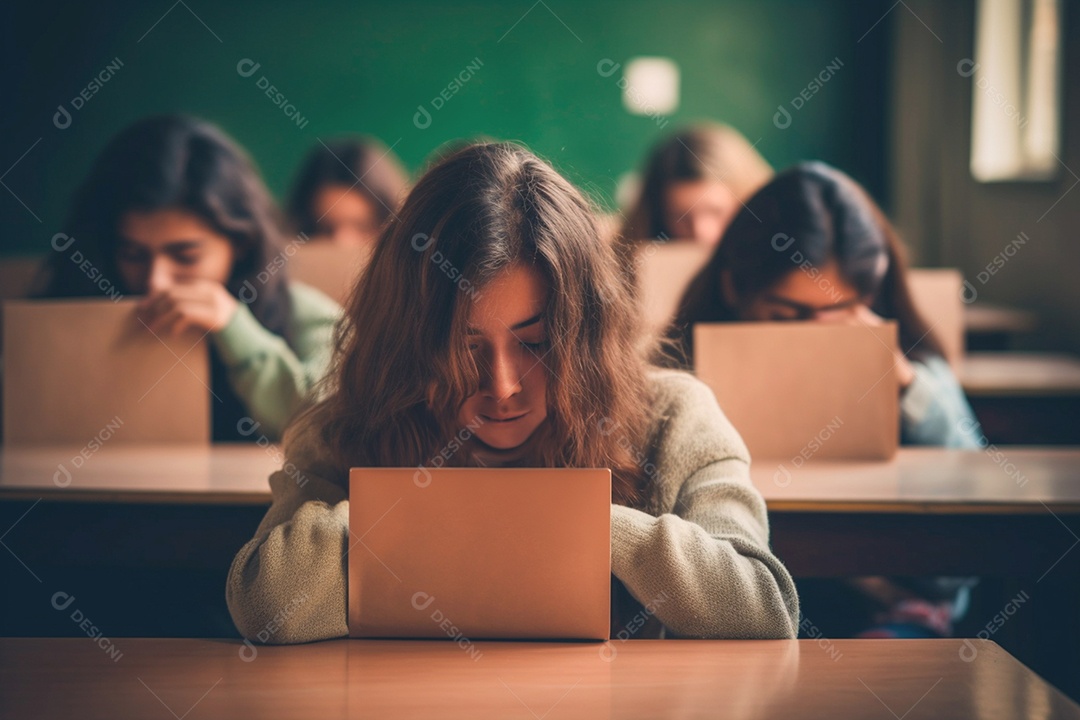 Alunos voltando as aulas fazendo leitura