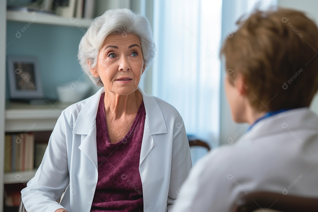 Duas idosas lindas e felizes conversando