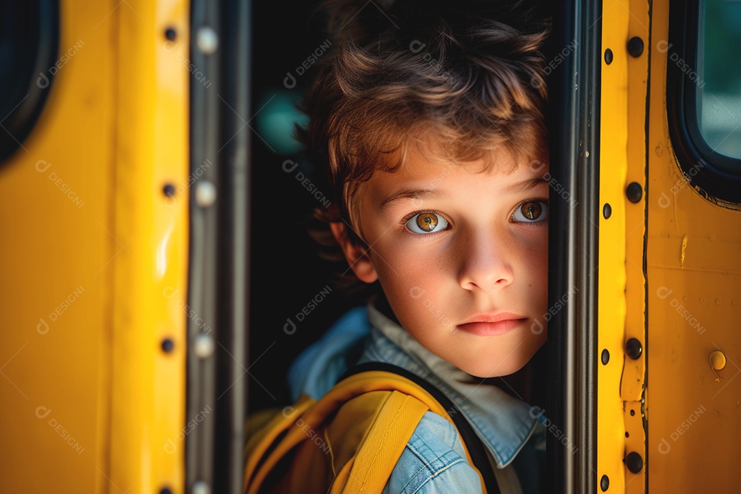 Alunos no ônibus escolar voltando para a escola