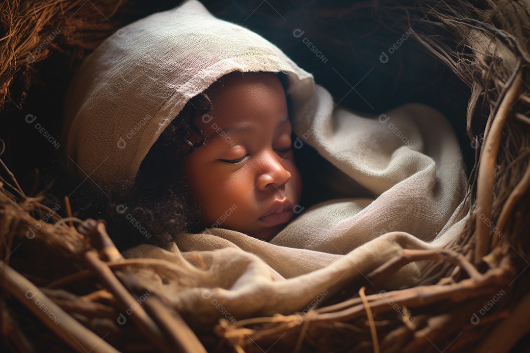 Um bebê fofo deitado dormindo