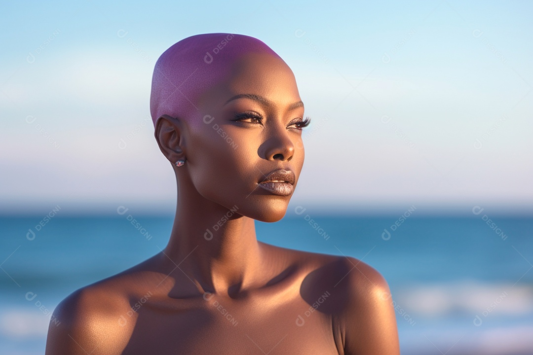 Vestindo lilás mulher conscientiza sobre a prevenção do câncer de colo do útero