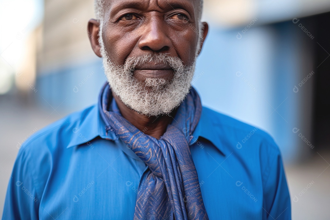 Idoso apoiador da conscientizão do cancer próstata e diabetes