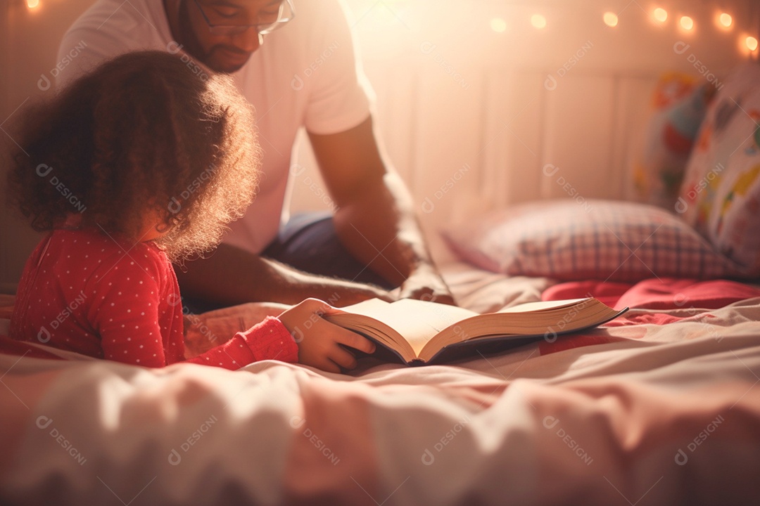 O pai compartilha a importância da leitura na infância ao ler para crianças