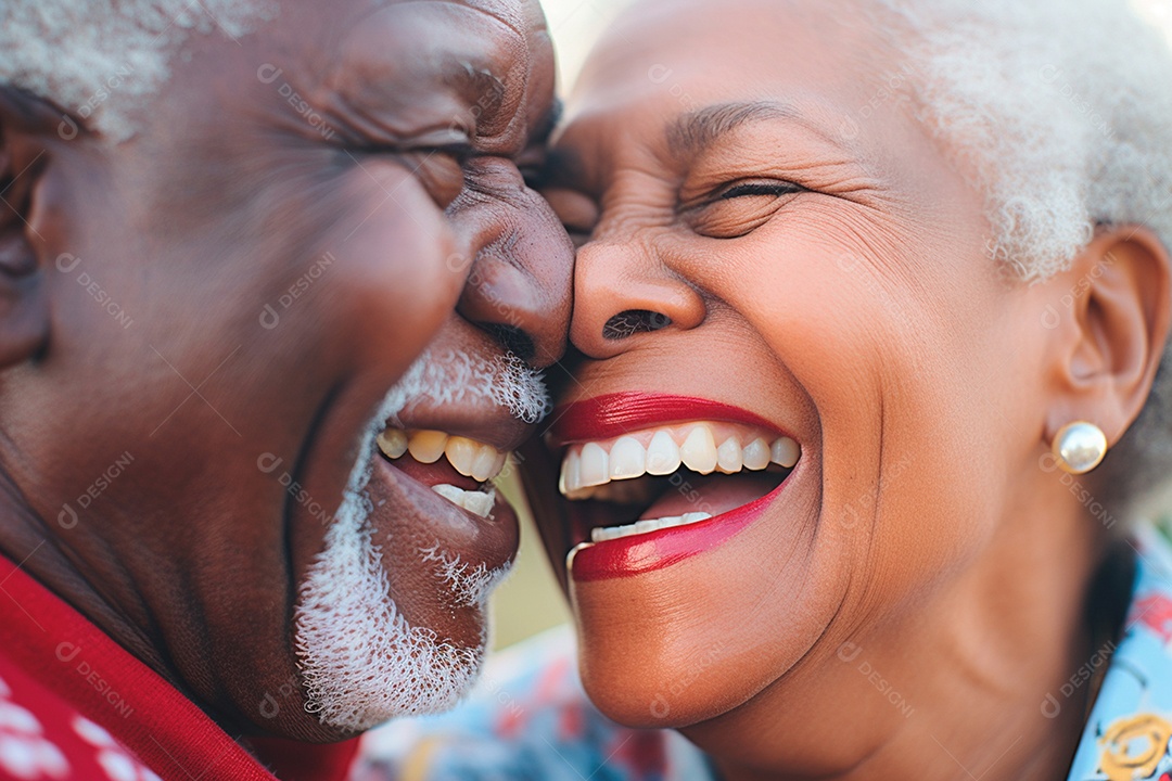 Casal de idosos se amando e felizes