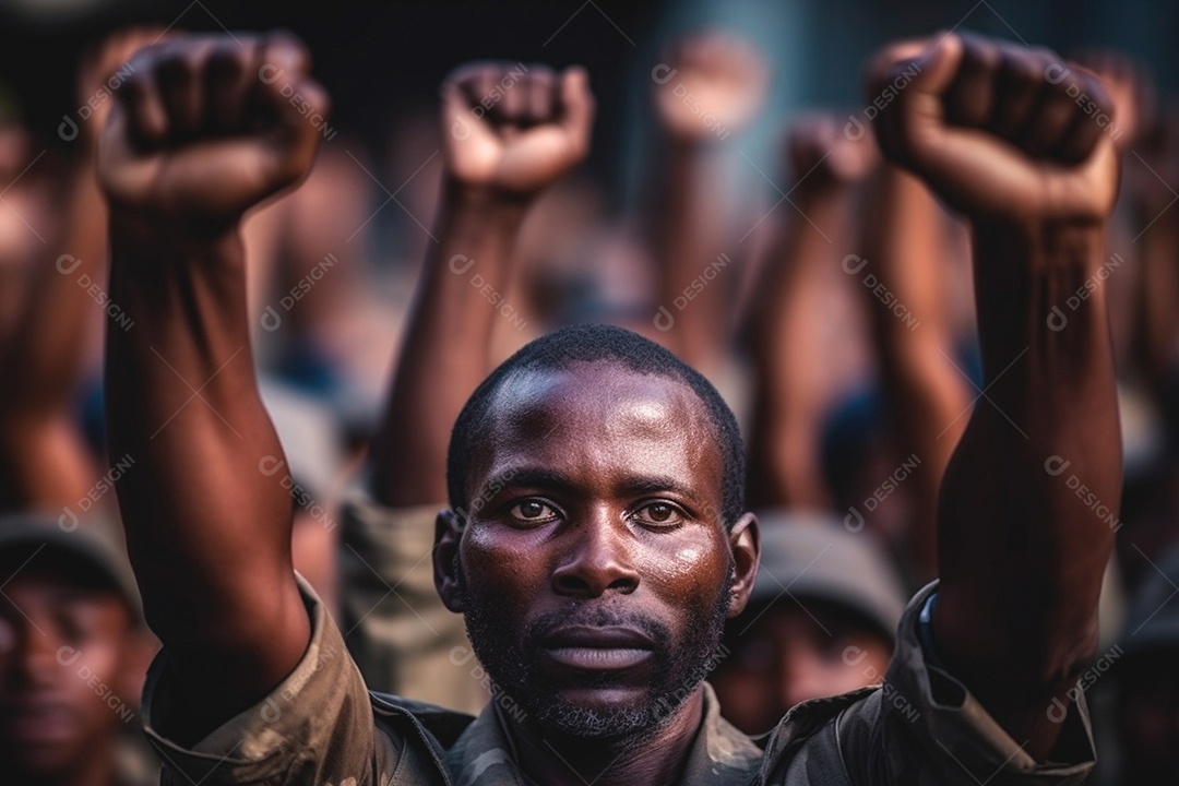Os punhos levantados pelos homens negros a resistência ao racismo e ao preconceito