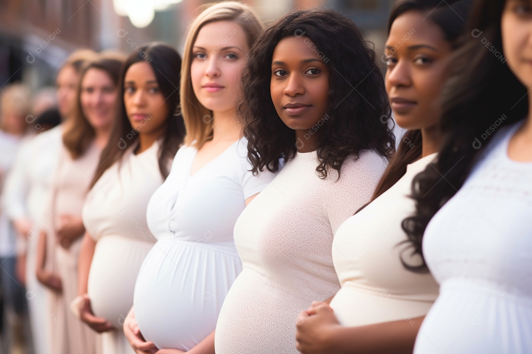 Mulheres grávidas juntas ao ar livre para tirar foto