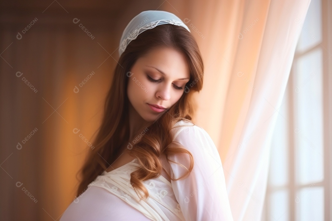 Uma mulher linda grávida