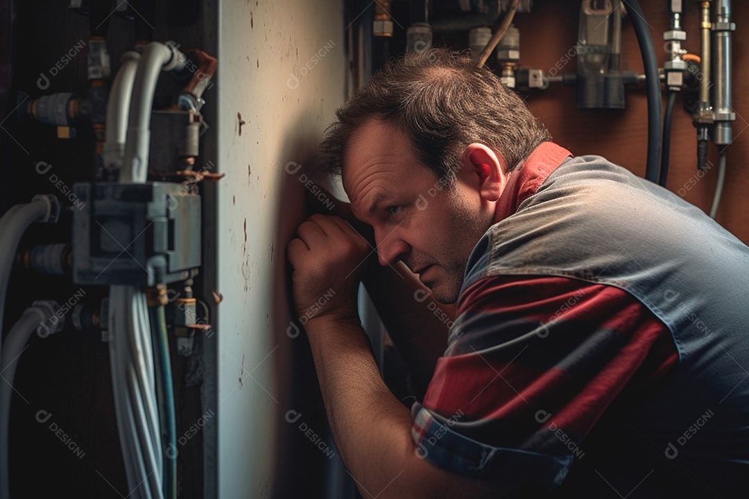 Homem encanador empresa de reparos de encanamento