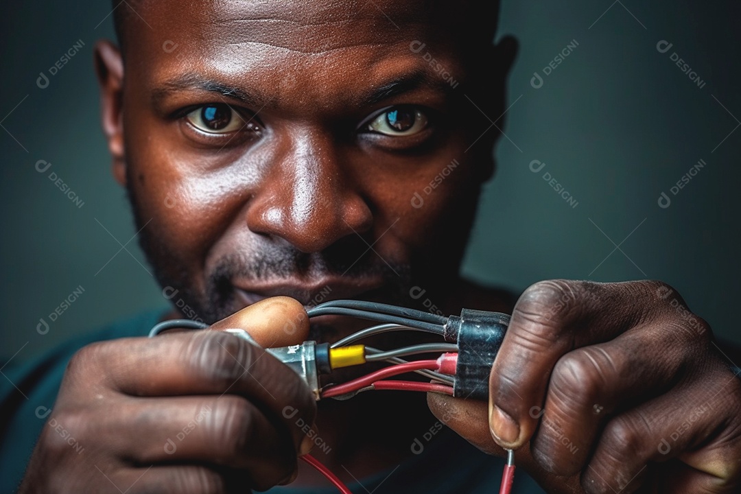 Profissional elétrico resolvendo problemas de circuitos elétricos