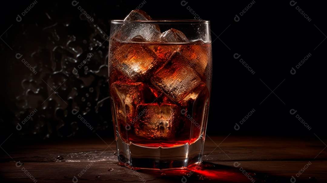 Copo gelado de Coca Cola IA generativa.