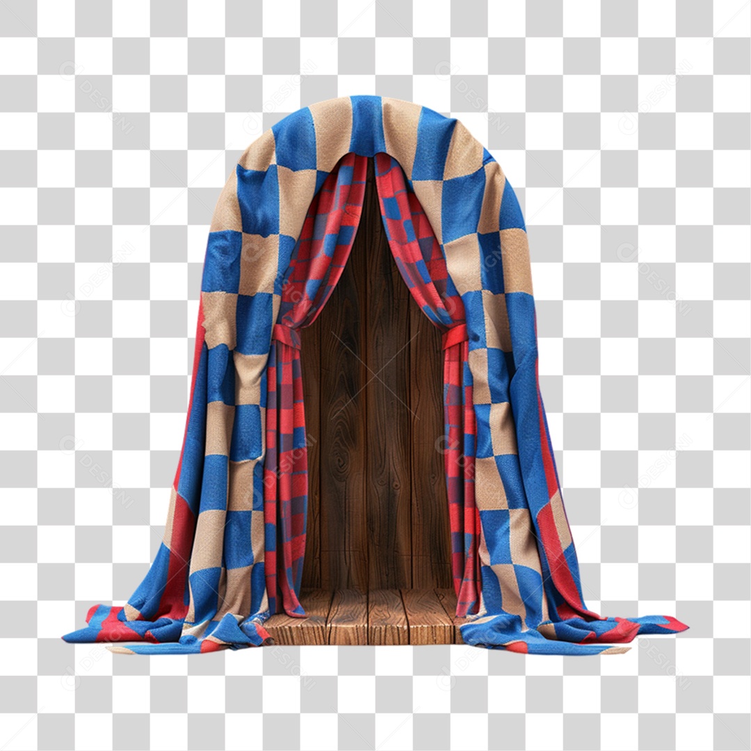 Portal de Madeira com Cortinas PNG Transparente