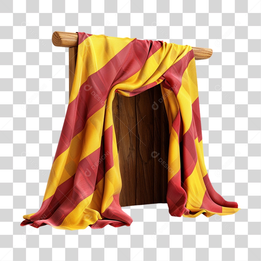 Portal de Madeira com Cortinas PNG Transparente