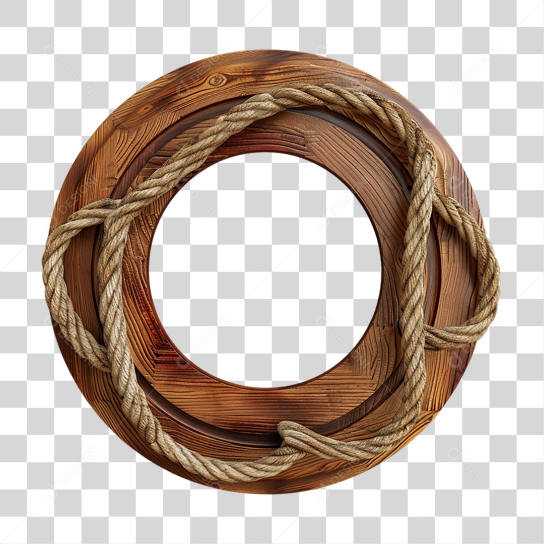 Roda de Madeira com Decorações PNG Transparente