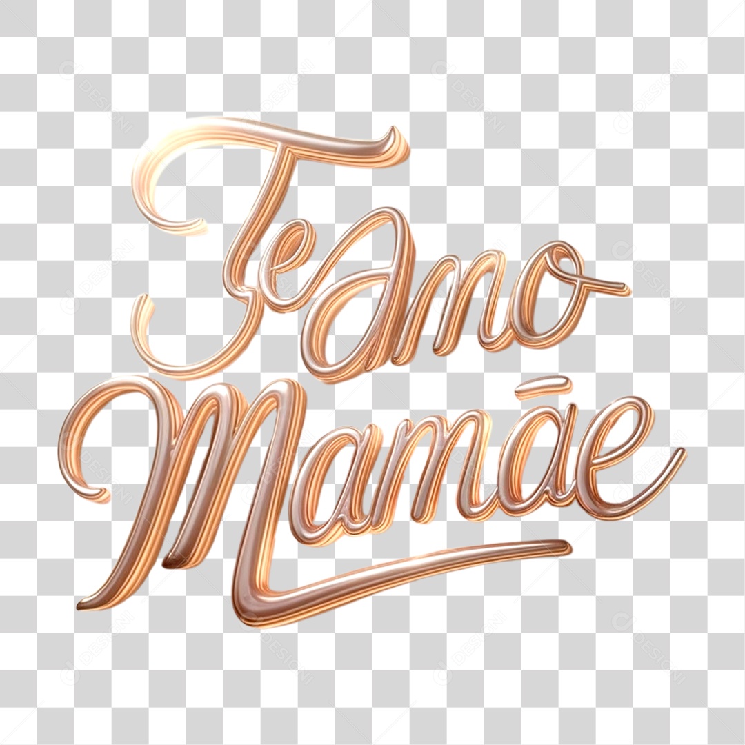 Selo 3DTe Amo Mãe PNG Transparente