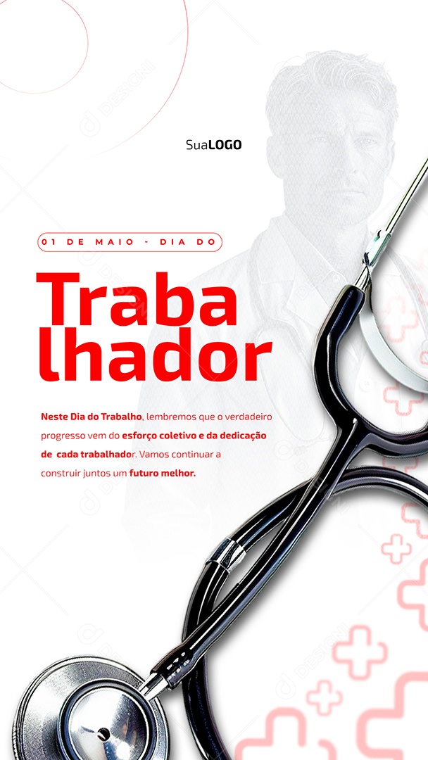 Dia Do Trabalhador 01 de Maio Parabéns Social Media PSD Editável