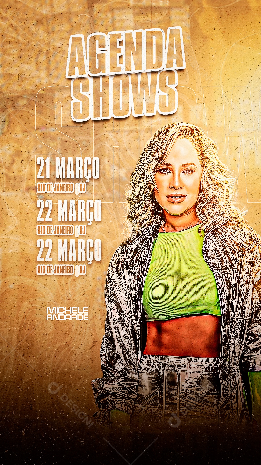 Michele Andrade Agenda de Show Social Media PSD Editável