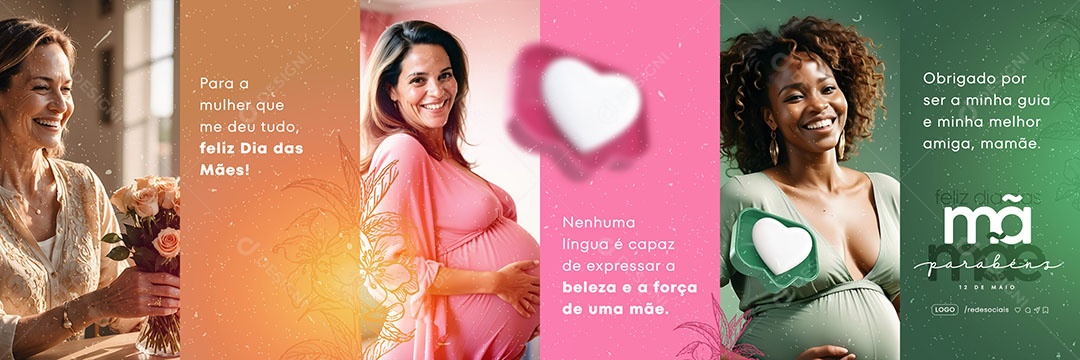 Carrossel Dia das Mães 12 de Maio para a Mulher que me deu tudo Social Media PSD Editável