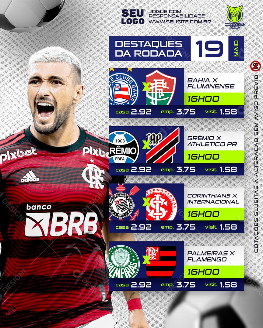 Social Media Casa de Apostas PSD Editável