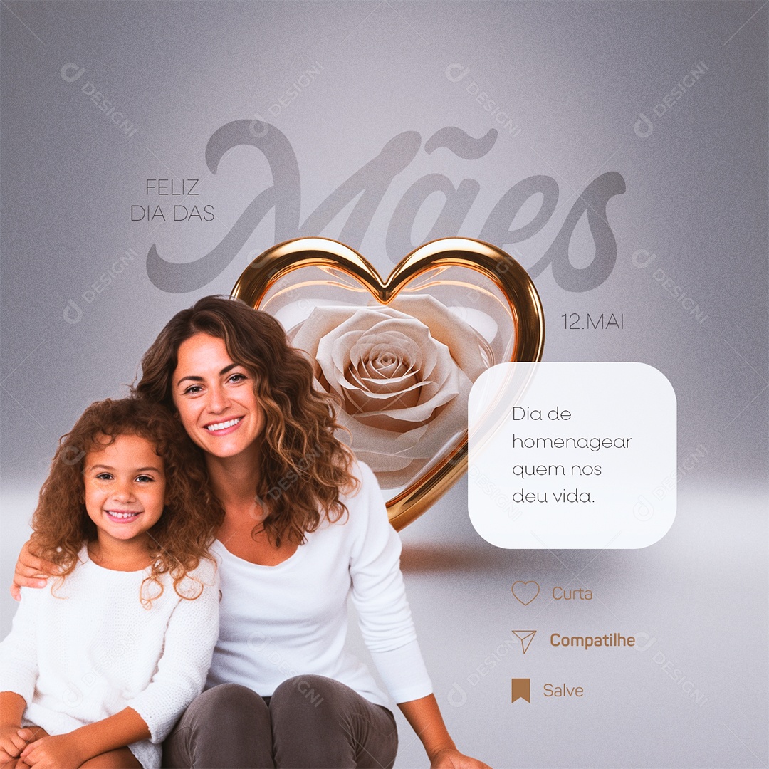 Dia Das Mães 12 de Maio Dia de Homenagear Quem nos Deu Vida Social Media PSD Editável