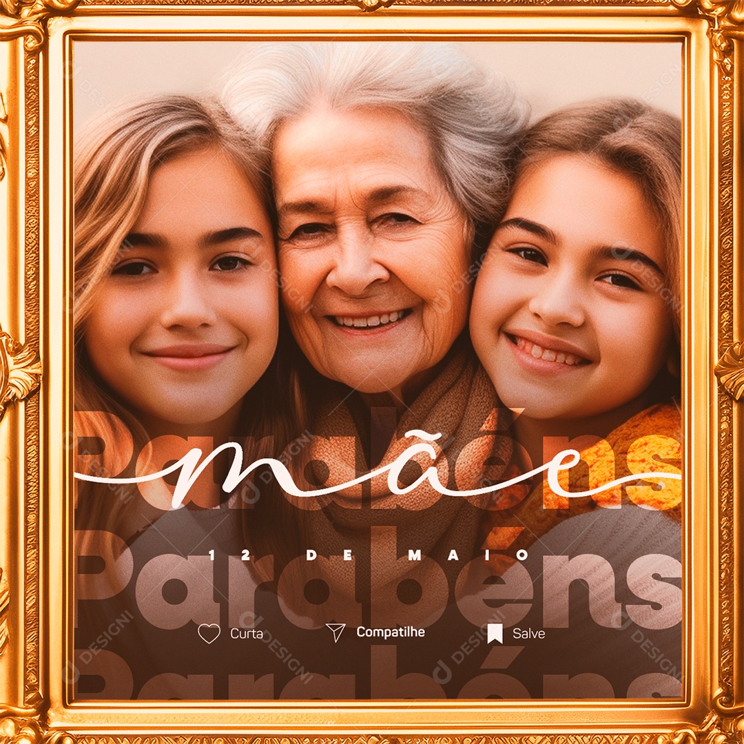 Dia Das Mães 12 de Maio Parabéns Social Media PSD Editável