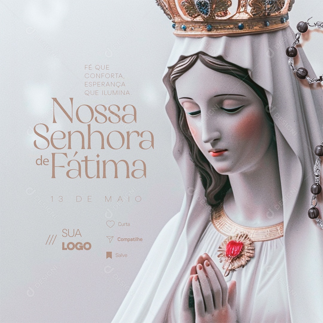 Dia de Nossa Senhora de Fátima 13 de Maio Social Media PSD Editável