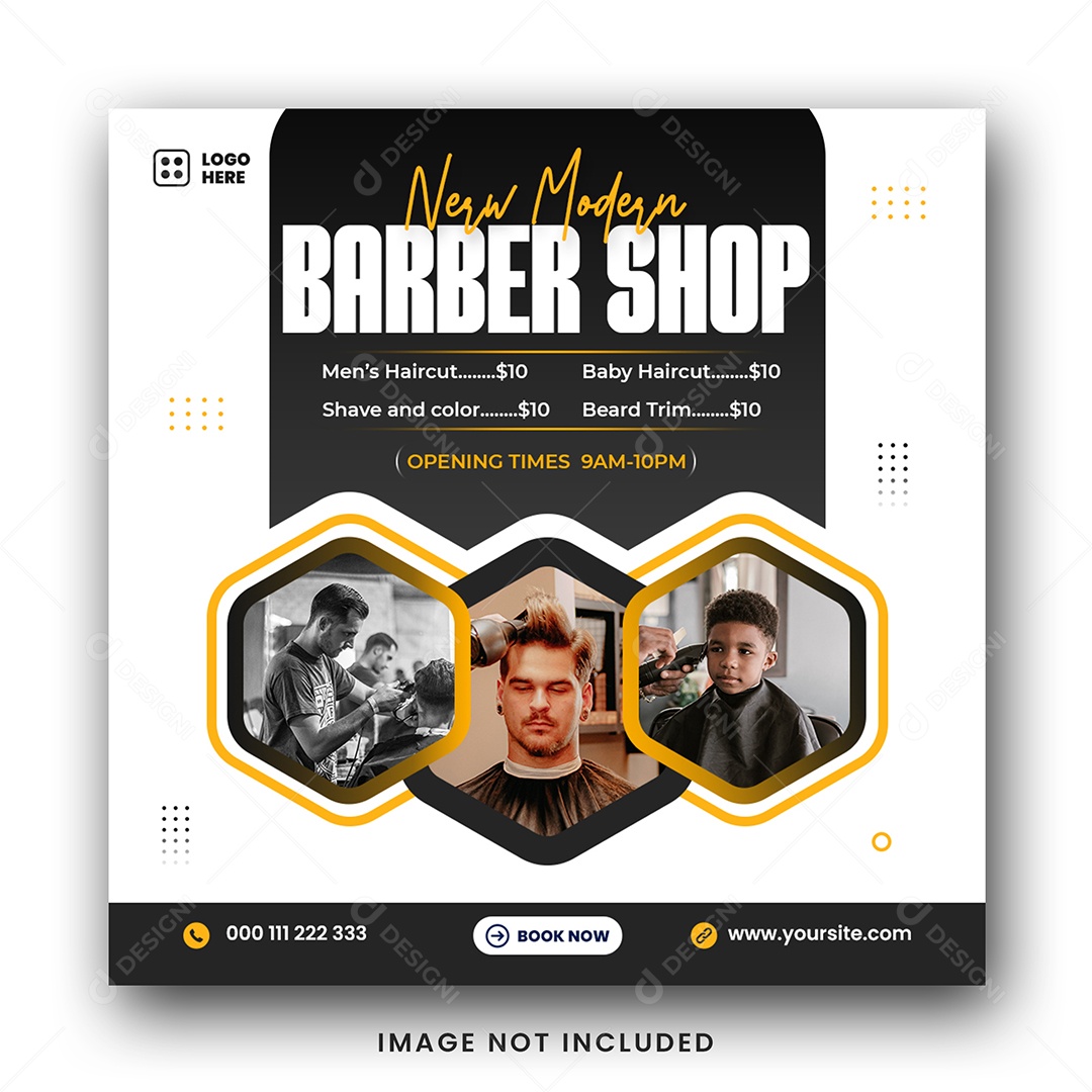 Barbearia Profissional Social Media PSD Editável