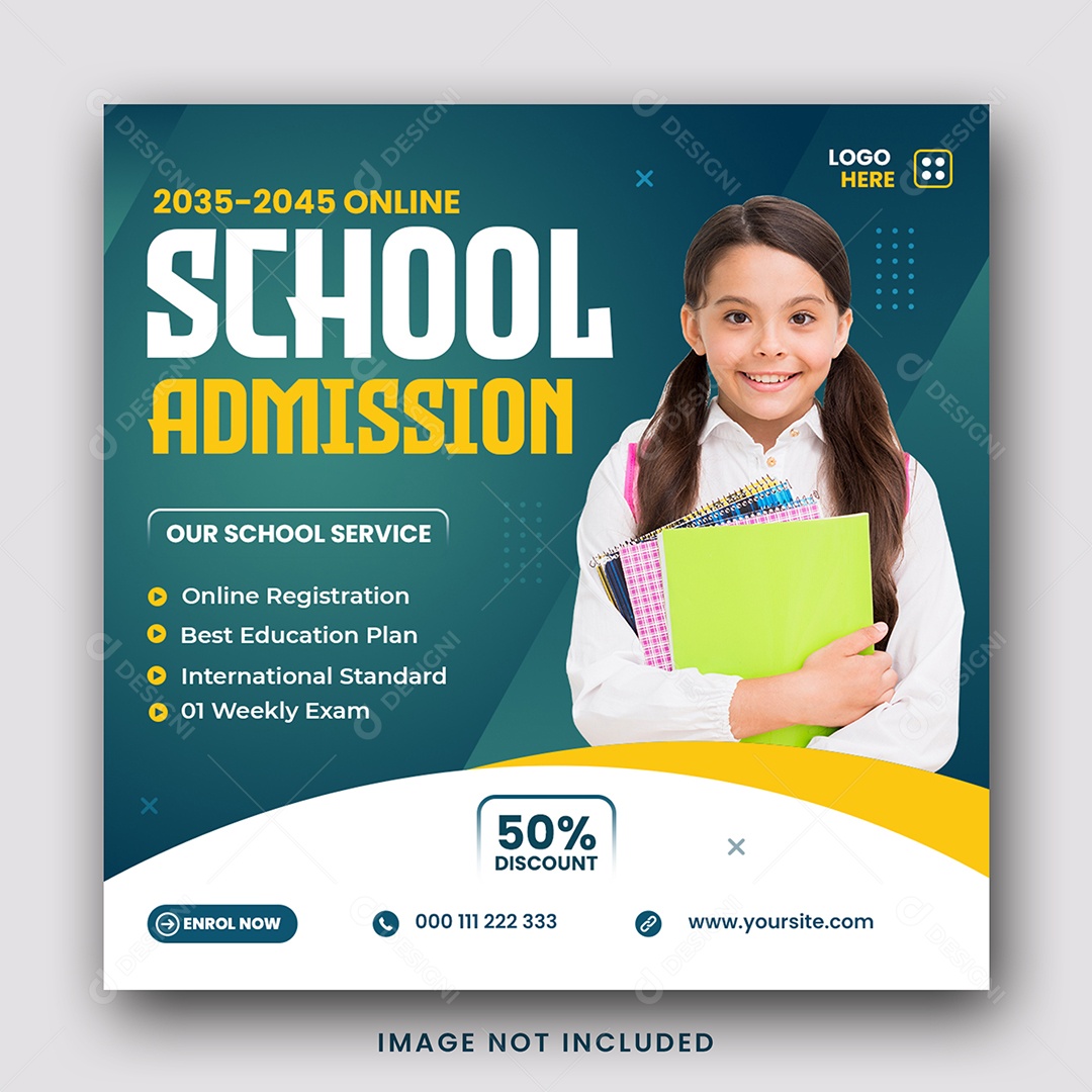 Escola de Admissão Social Media PSD Editável