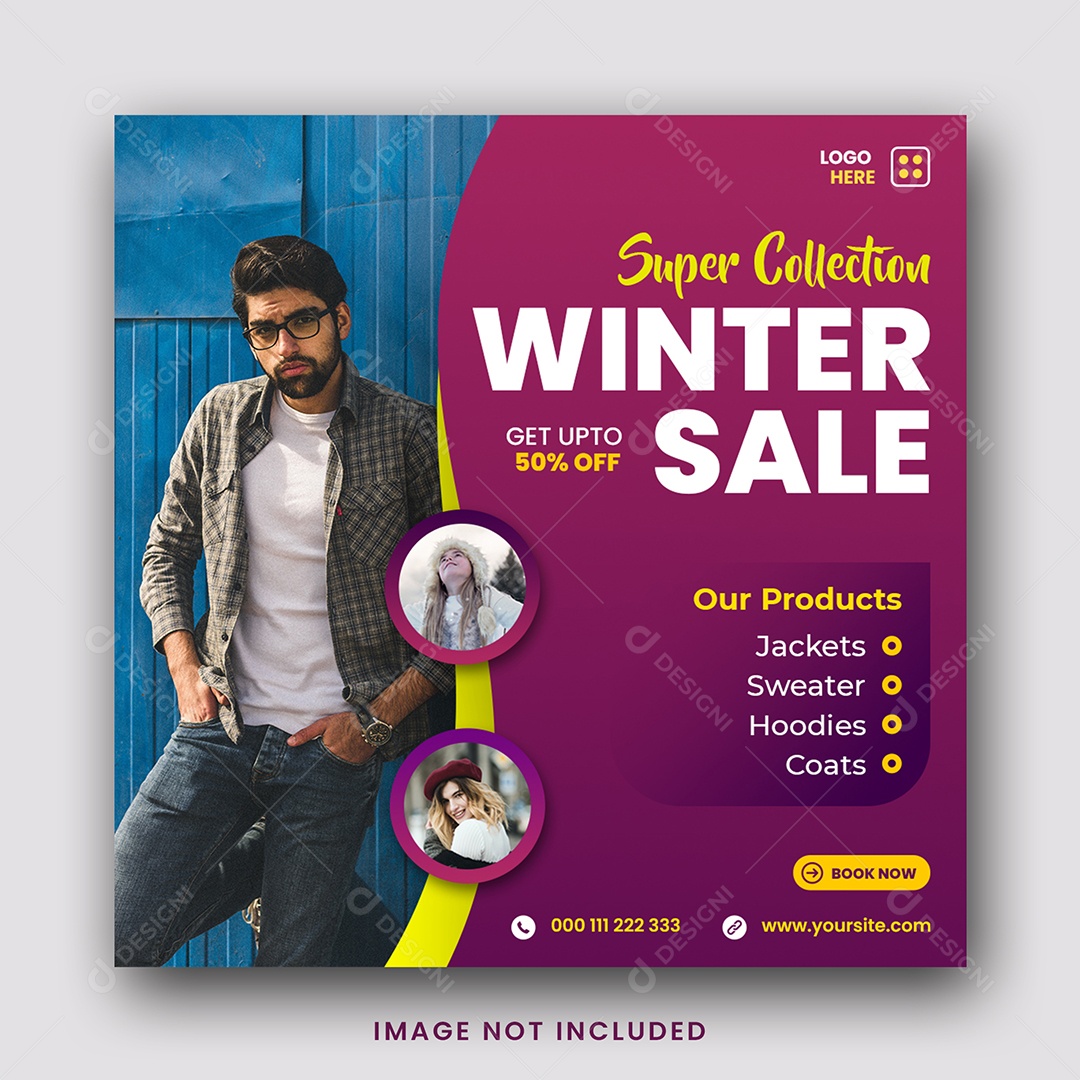 Coleção de Inverno Loja de Roupas Social Media PSD Editável